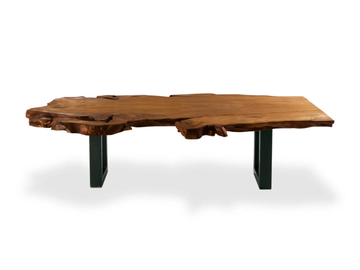 KAURI AUCKLAND - Rectangular table with Kauri solid wood top and iron base by Riva 1920 - view 3